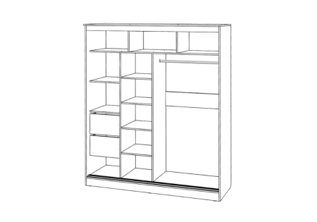 Шкаф-купе Элегант-7 сандал светлый